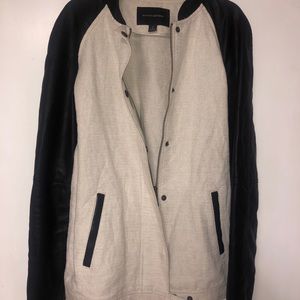 Banana republic leather sleeved jacket